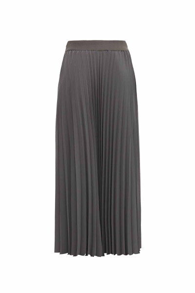 T25Y-2014 Düz Renk Plise Şifon Etek 1318-ANTHRACITE - MISS DALIDA (1)