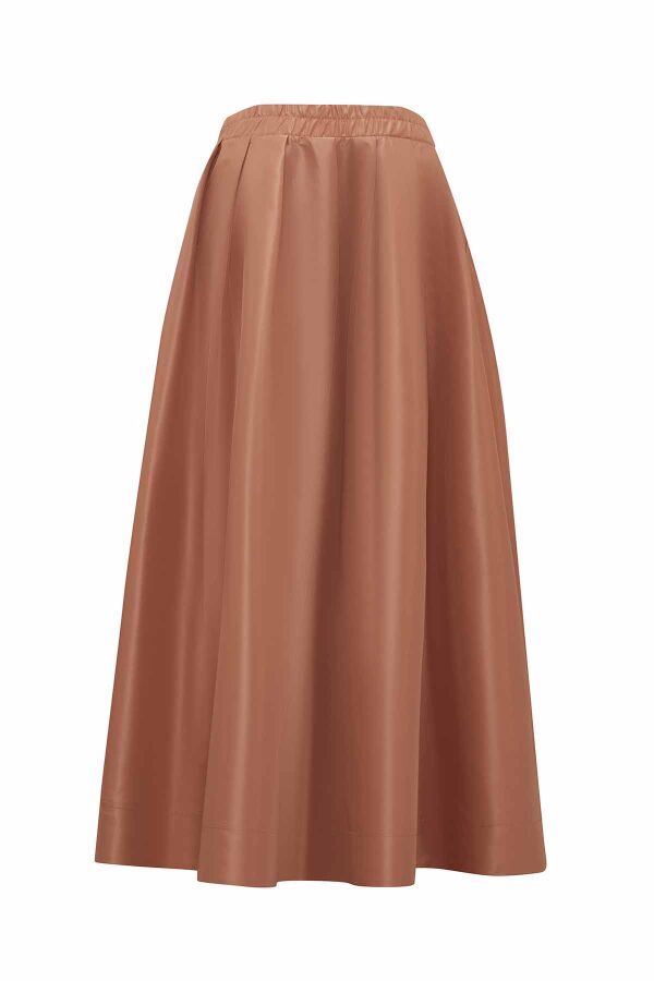 T25Y-2017 Tafta Kabarık Etek CAMEL - 1
