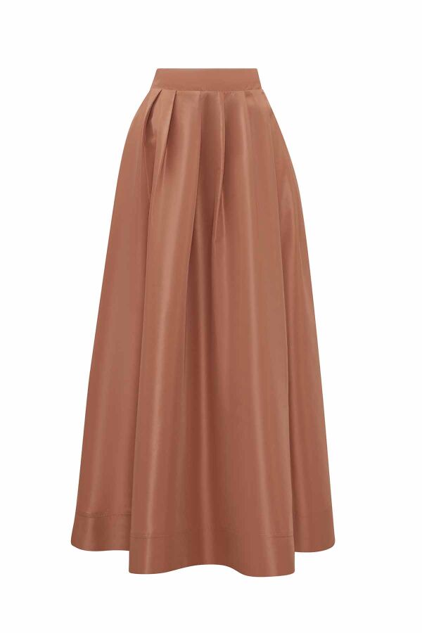 T25Y-2017 Tafta Kabarık Etek CAMEL - 2