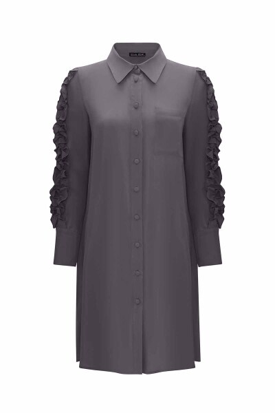 Cupro Shirt with Ruffled Sleeves - 1