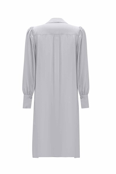 T25Y-3001 Bebe Yaka Balon Kollu Cupro Tunik GREY - MISS DALIDA (1)