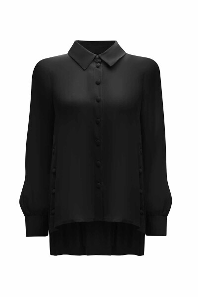 Button Detailed Cupro Shirt - MISS DALIDA