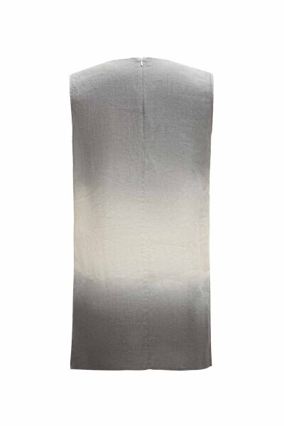 Batik Desenli Keten Gri Gömlek - 4