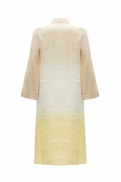 Batik Desenli Keten Taş Rengi Gömlek - MISS DALIDA (1)