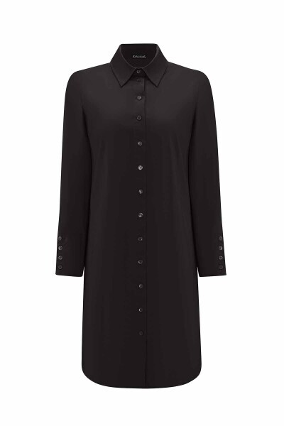 Rahat Kesim Pamuklu Siyah Gömlek - 6