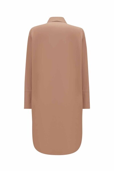 T25Y-3008 Rahat Kesim Pamuklu Gömlek CAMEL - 5