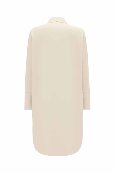 Rahat Kesim Pamuklu Taş Rengi Gömlek - 2