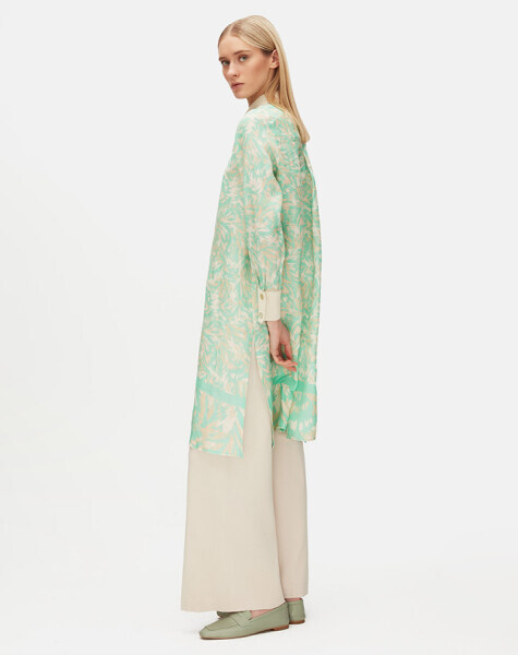 Mother-of-pearl Buttoned Patterned Linen Shirt - MISS DALIDA (1)