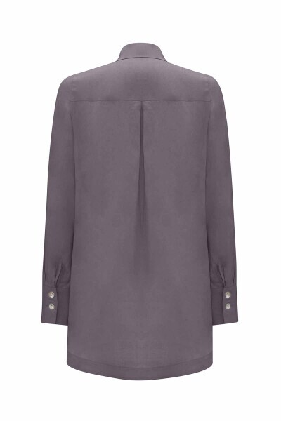Pearl Buttoned Solid Color Linen Shirt - MISS DALIDA (1)