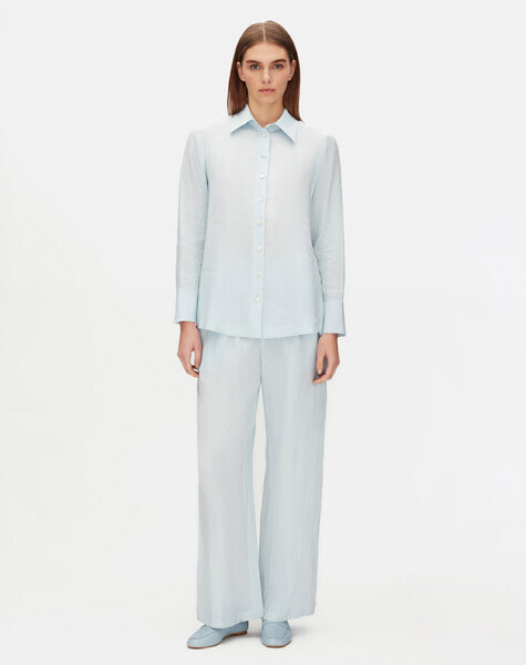Pearl Buttoned Solid Color Linen Shirt - MISS DALIDA