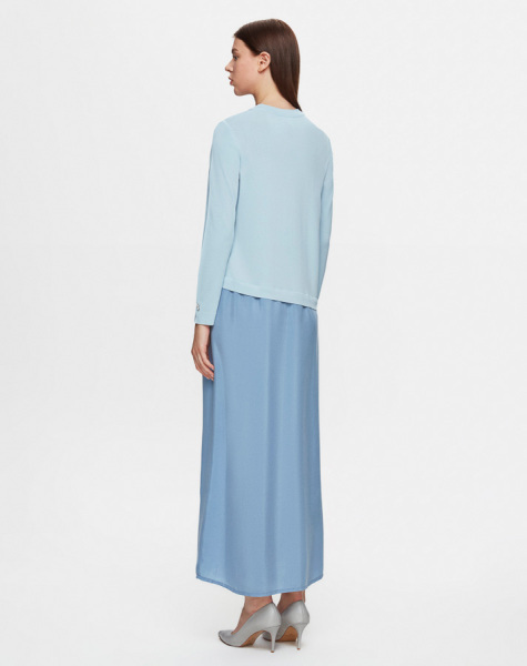 Asimetrik Kesim Cupro Triko 1318-ANTHRACITE Elbise - 3