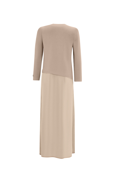 Asimetrik Kesim Cupro Triko 1318-ANTHRACITE Elbise - 5