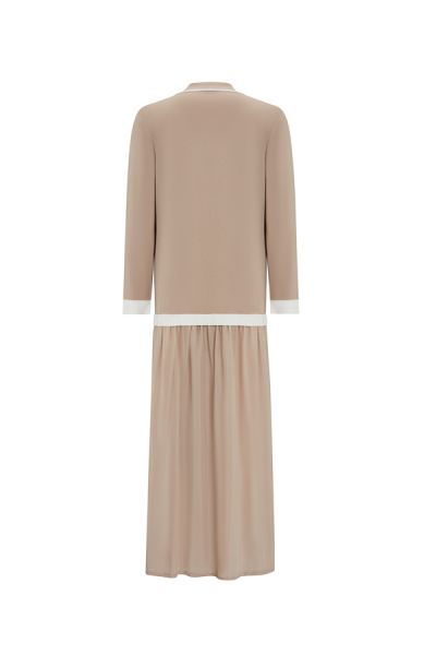 Cupro-Triko Gömlek 1237-MİNK Elbise - 7