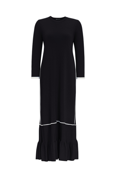 Etek Ucu Fırfırlı Triko 1021-SAND Elbise - 8