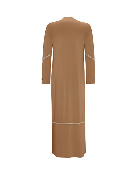 T25Y-4005 Renk Şeritli Triko Elbise 1241-CAMEL - 2