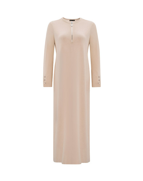 Yakası Fermuarlı Triko Uzun Elbise MİNT 1243-LIGHT - 10