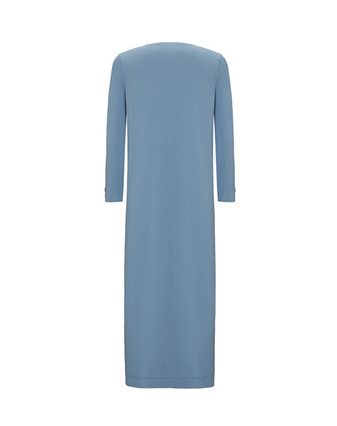 T25Y-4008 Geometrik Desenli Triko Elbise 1186-BLUE - 2