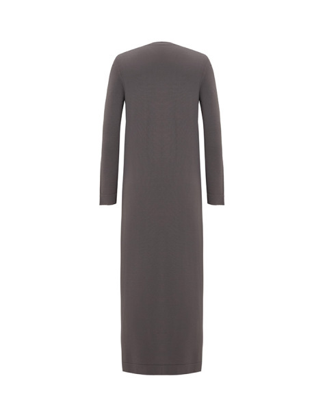 Geometrik Desenli Triko Antrasit Elbise - 2