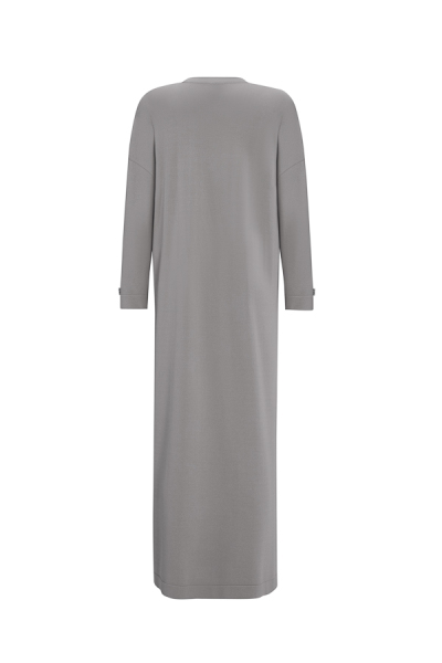 T25Y-4010 Şerit Desenli Uzun Triko Elbise 1241-CAMEL - 9