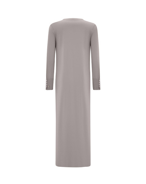 T25Y-4013 Renk Detaylı Kolsuz Triko Elbise 1179-GREY - 2