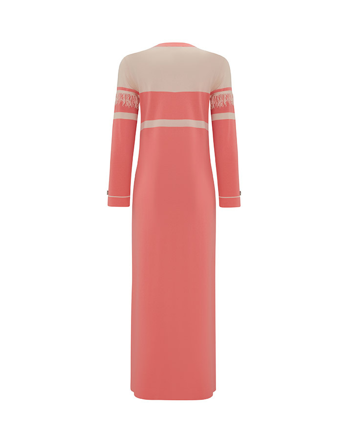 T25Y-4016 Stripe and Tassel Detailed Knitwear Dress - 6