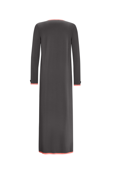 T25Y-4017 Cepleri Cupro Rahat Kesim Triko Elbise ANTHRACITE - 2