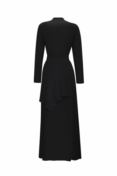 T25Y-4019 Brit Detaylı Cupro Gömlek BLACK - 2