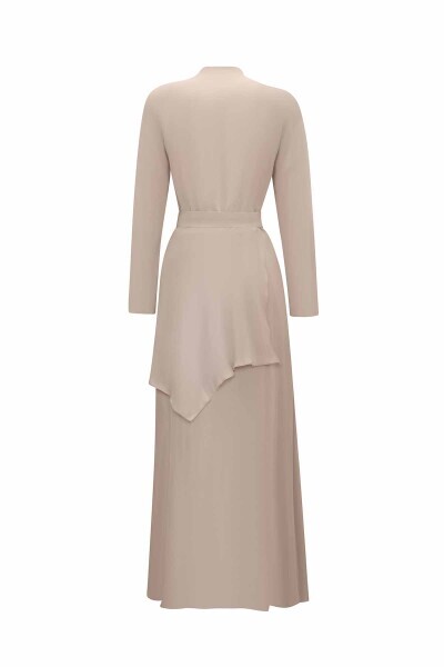 Brit Detaylı Cupro Taş Rengi Gömlek - 2