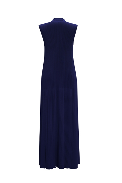 T25Y-4022 Gömlek Yaka Kolsuz Triko Elbise 1167-NAVY BLUE - MISS DALIDA (1)