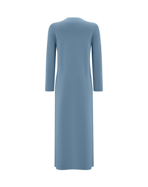 Renkli Geometrik Desenli Triko Mavi Elbise - 2