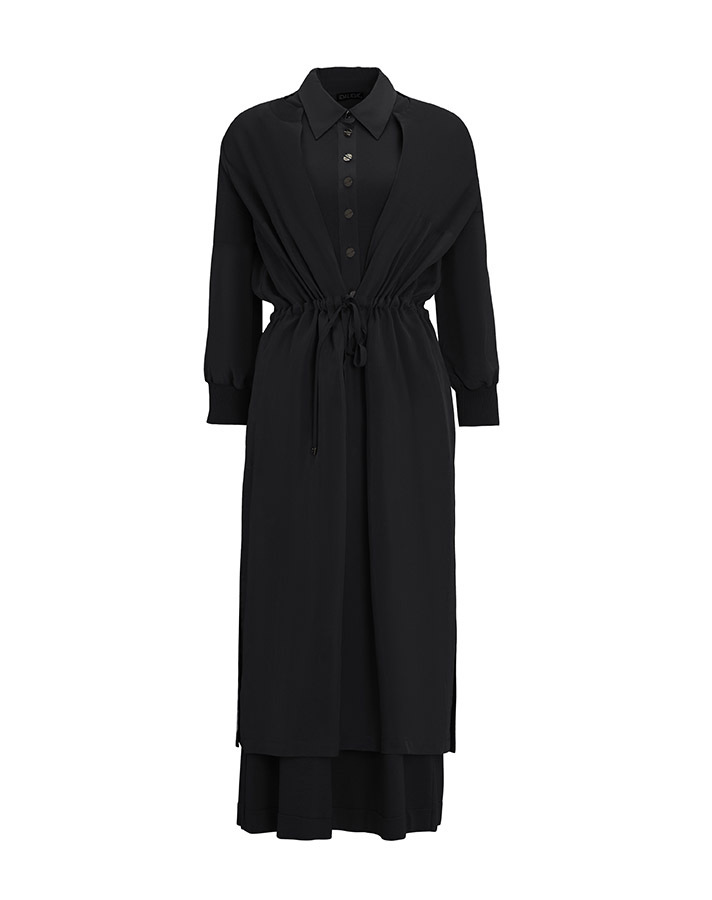 T25Y-4029 Shirt Collar Buttoned Sleeveless Dress - 6
