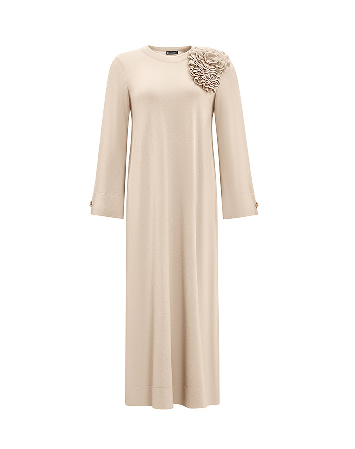 T25Y-4030 Solid Color Basic Knitwear Dress - 5