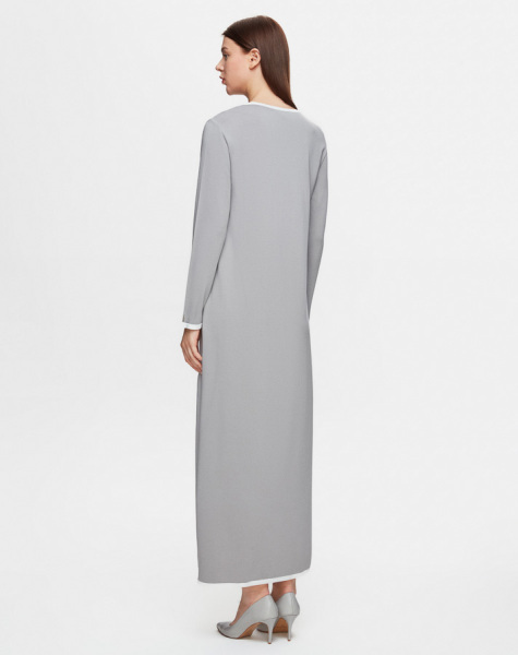 T25Y-4032 Cep Kapaklı Cupro Elbise 1318-ANTHRACITE - 3