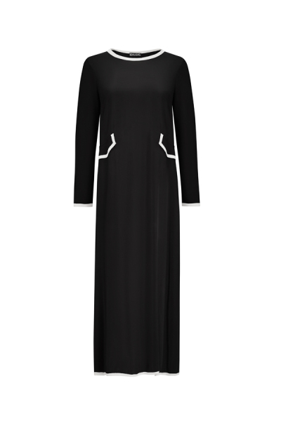 T25Y-4032 Cep Kapaklı Cupro Elbise 1318-ANTHRACITE - 10
