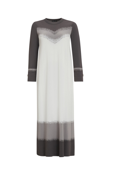 T25Y-4033 Üç Renkli Triko Elbise 1318-ANTHRACITE 
