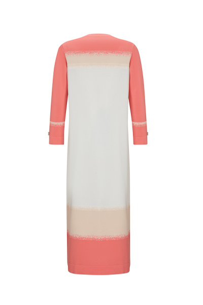 T25Y-4033 Üç Renkli Triko Elbise 1325-CORAL - 2