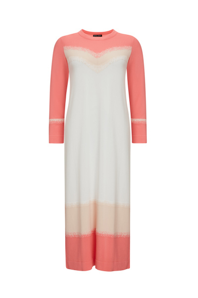 T25Y-4033 Üç Renkli Triko Elbise 1325-CORAL - 1