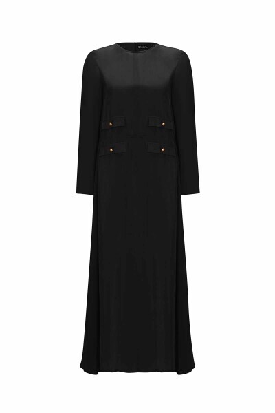 Cupro Dress with Pocket Flap 