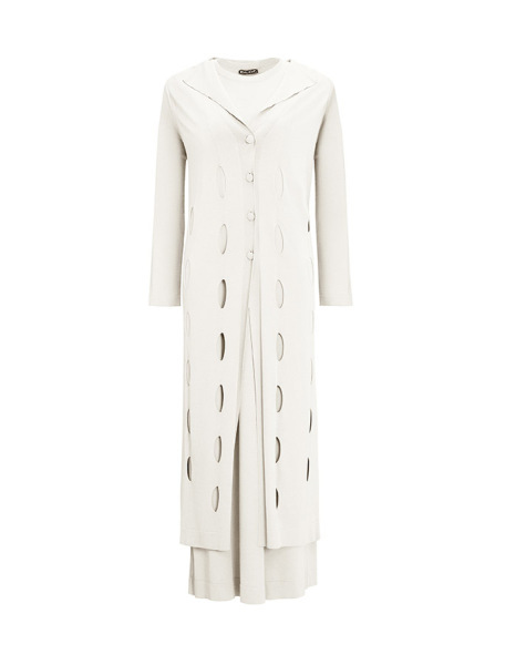 T25Y-4037 Kolsuz Basic Düz Renk Elbise 1012-ECRU 