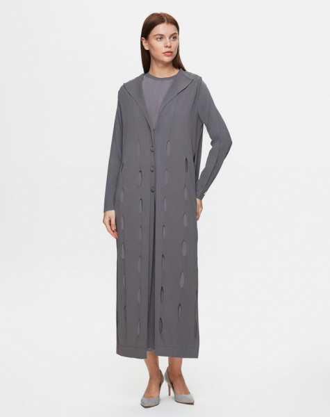 T25Y-4037 Kolsuz Basic Düz Renk Elbise 1318-ANTHRACITE 