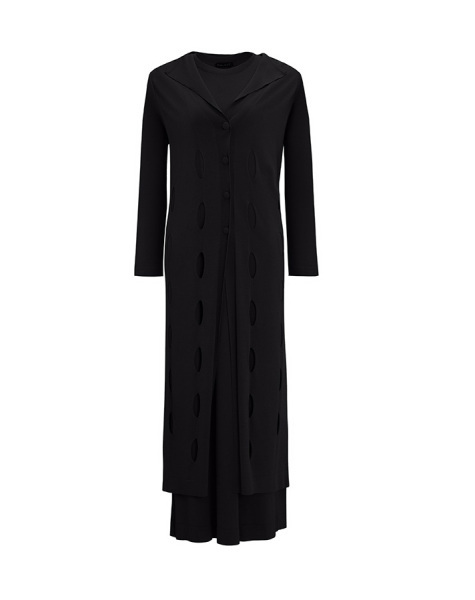 Kolsuz Basic Düz Renk Siyah Elbise - 1