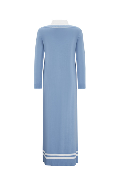 Poplin Gömlek Yaka Detaylı Triko Lavender Elbise - 2