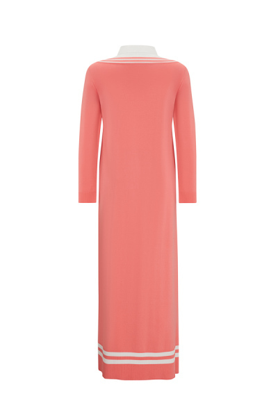 T25Y-4038 Poplin Gömlek Yaka Detaylı Triko Elbise 1241-CAMEL - 6