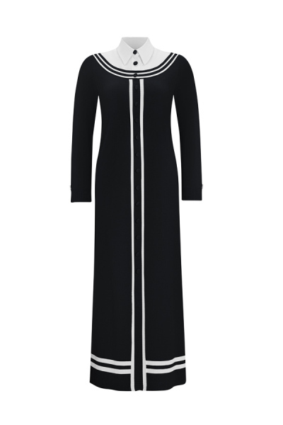 T25Y-4038 Poplin Gömlek Yaka Detaylı Triko Elbise 1241-CAMEL - 13