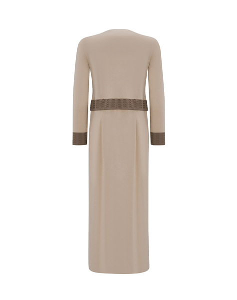 T25Y-4039 Ajur Detaylı Triko Elbise 1021-SAND - 2