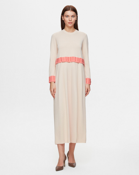 T25Y-4039 Ajur Detaylı Triko Elbise 1081-SALMON 