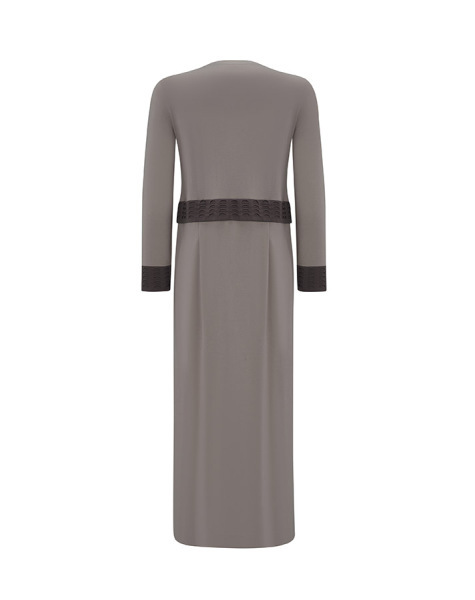 T25Y-4039 Ajur Detaylı Triko Elbise 1179-GREY - 2
