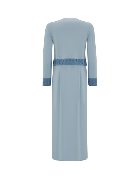 T25Y-4039 Ajur Detaylı Triko Elbise 1324-LIGHT BLUE - 2