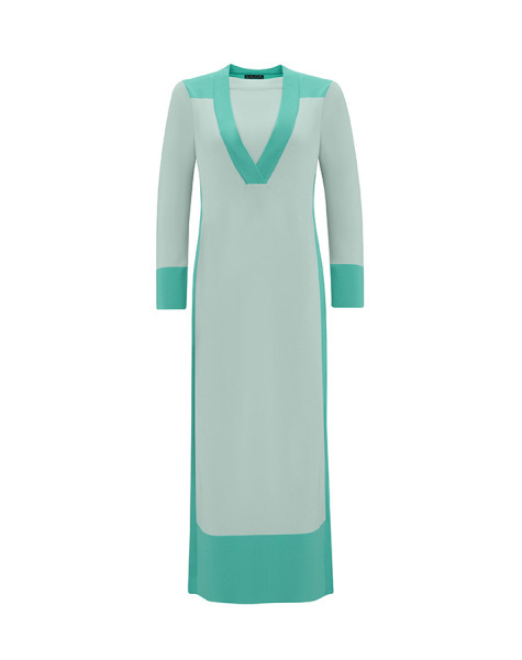 T25Y-4040 İç Elbiseli V Yaka Triko Elbise 1243-LIGHT MİNT - 1