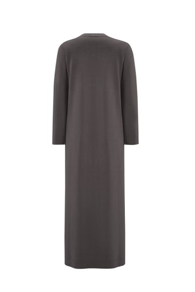 T25Y-4041 Çiçek Broşlu Triko Elbise ANTHRACITE - 5